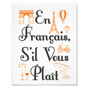 En Francais S il Vous Plait Fransk Lacher Student Fototryck