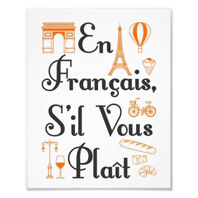 En Francais S il Vous Plait Fransk Lacher Student Fototryck (Framsidan)