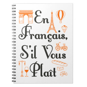 En Francais S il Vous Plait Fransk Lärare Student Anteckningsbok