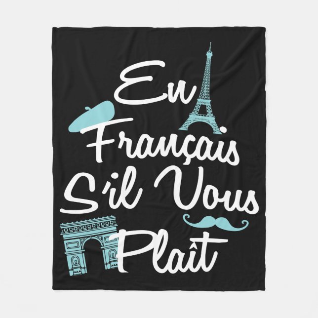 En Francais S'il Vous Plait - Fransk Language Fleecefilt (Framsidan)