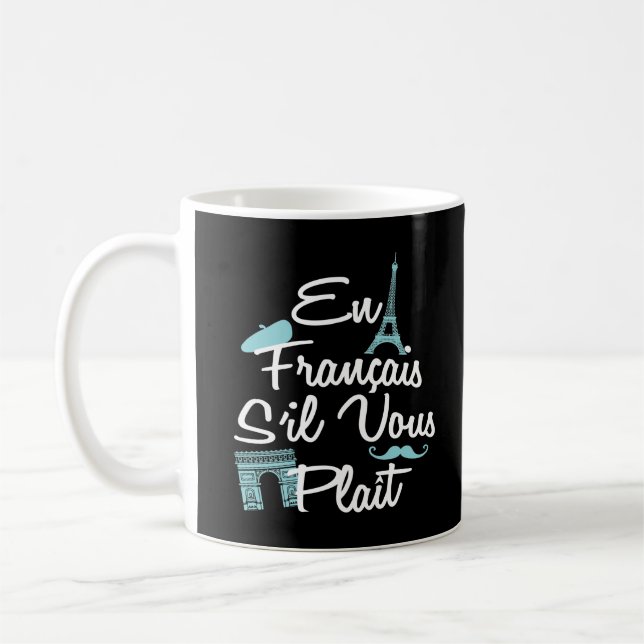 En Francais S'il Vous Plait - Fransk Language Kaffemugg (Vänster)