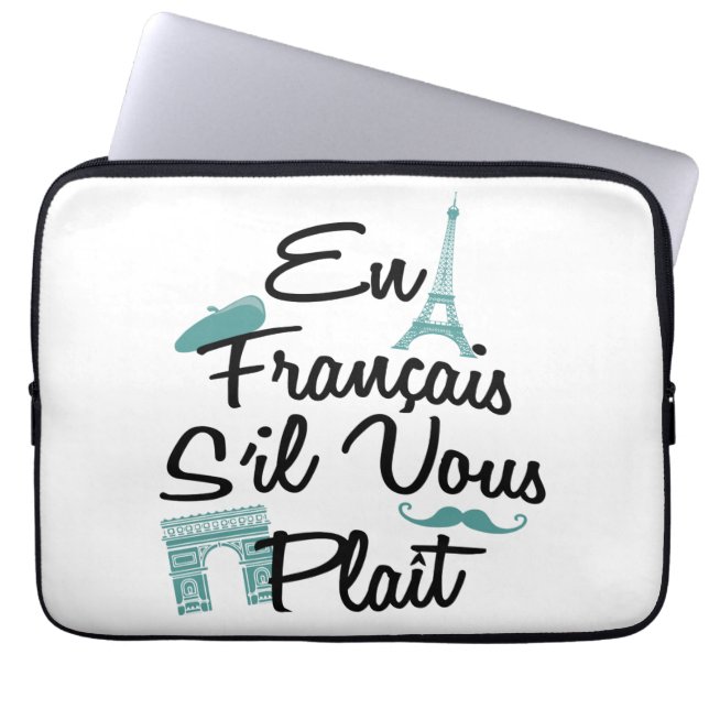 En Francais S'il Vous Plait - Fransk Language Laptop Fodral (Framsidan)
