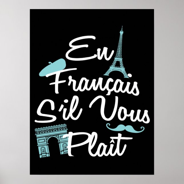 En Francais S'il Vous Plait - Fransk Language Poster (Framsidan)