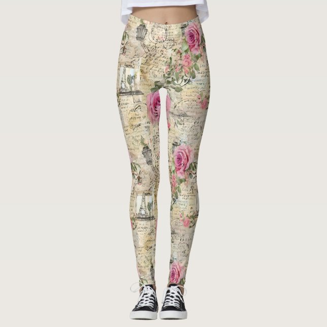 En Fransk Ephemera Design Series 1 Leggings (Framsida)