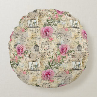 En Fransk Ephemera Design Series 1 Rund Kudde