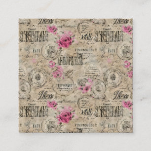 En Fransk Ephemera Design Series 24 Fyrkantigt Visitkort