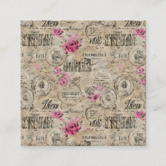 En Fransk Ephemera Design Series 24 Fyrkantigt Visitkort