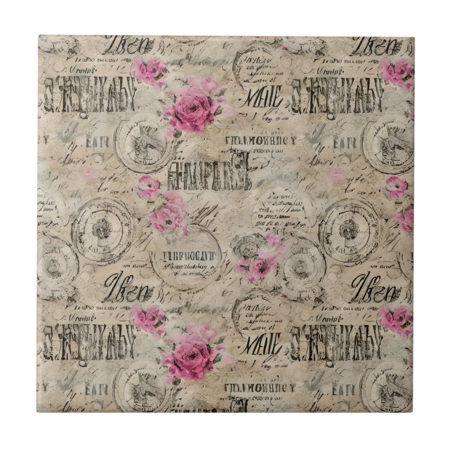 En Fransk Ephemera Design Series 24 Kakelplatta (Framsidan)