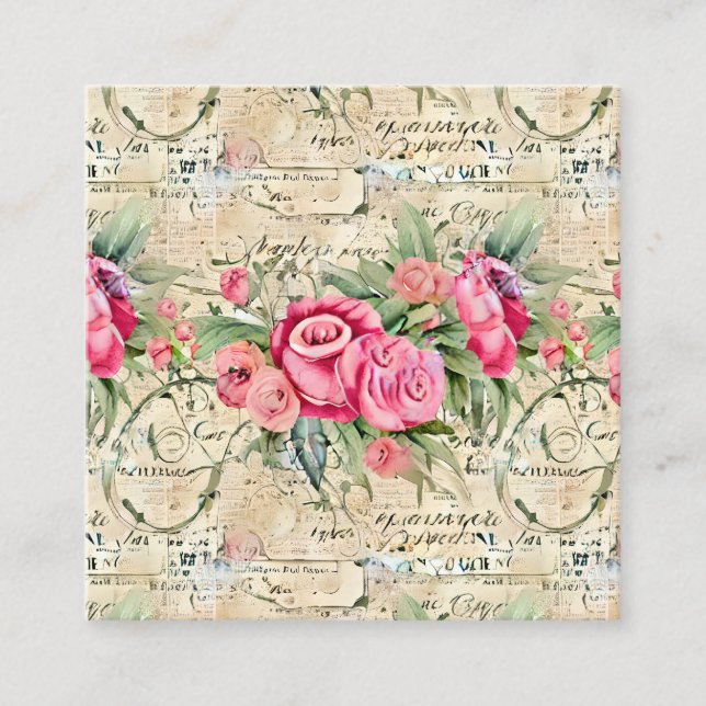 En Fransk Ephemera Design Series 26 Fyrkantigt Visitkort (Framsida)