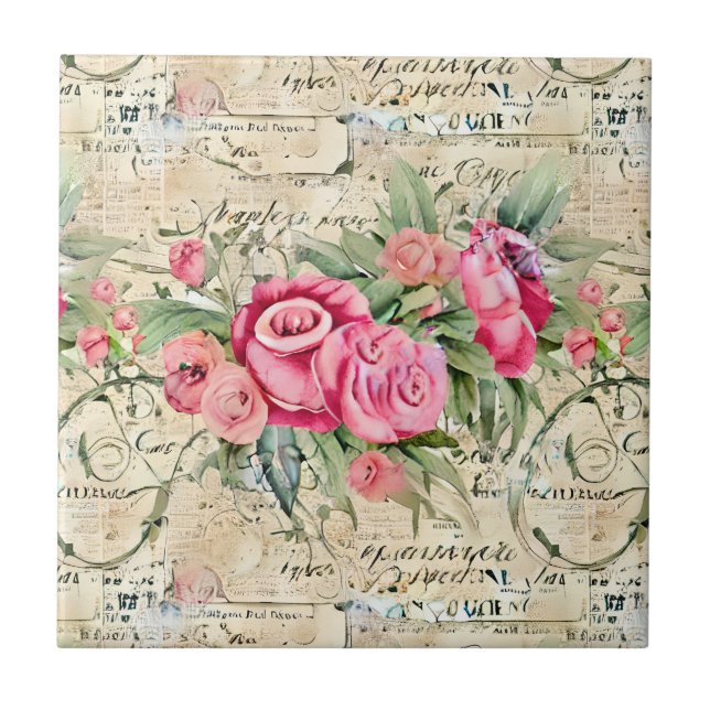 En Fransk Ephemera Design Series 26 Kakelplatta (Framsidan)