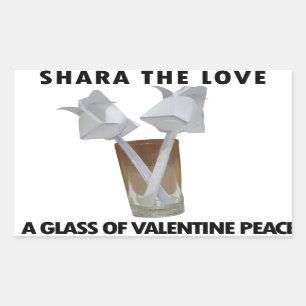 En fredlig Alla hjärtans dag i Romantik Rektangulärt Klistermärke