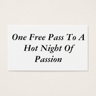 En fribiljett till den A hoade natten av passion Visitkort