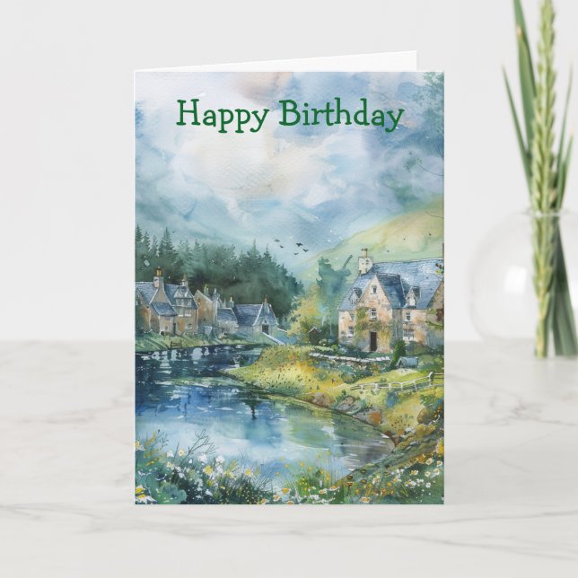 En fridfull skotsk by kort (Framsida)