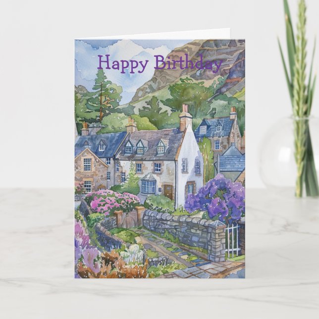 En fridfull skotsk by kort (Framsida)