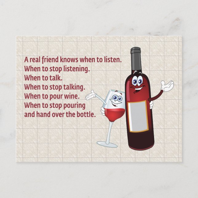 "EN FRIEND VET NÄR MAN LYSSNAR" VYKORT (Framsida)