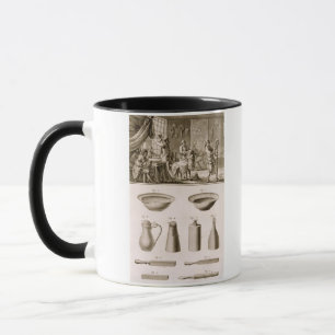 En frisersalong och barberareverktyg, från mugg