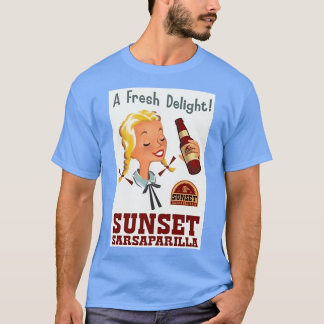 En frisk förnöjelse solnedgång Sarsaparilla-affisc T Shirt (Framsida)