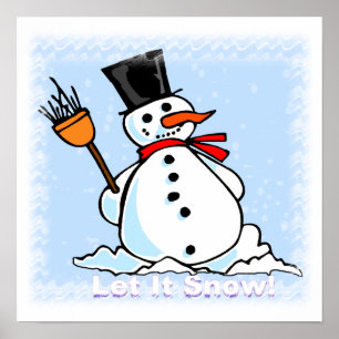 En frostig snögubbeaffisch poster