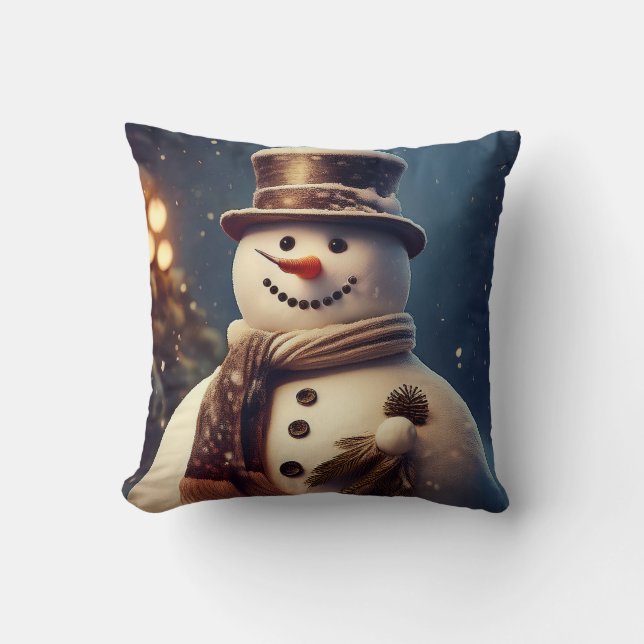 "En Frosty Friend för Helgdagarna" Kudde (Framsida)