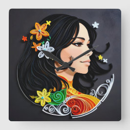 En fru. fyrkantig klocka