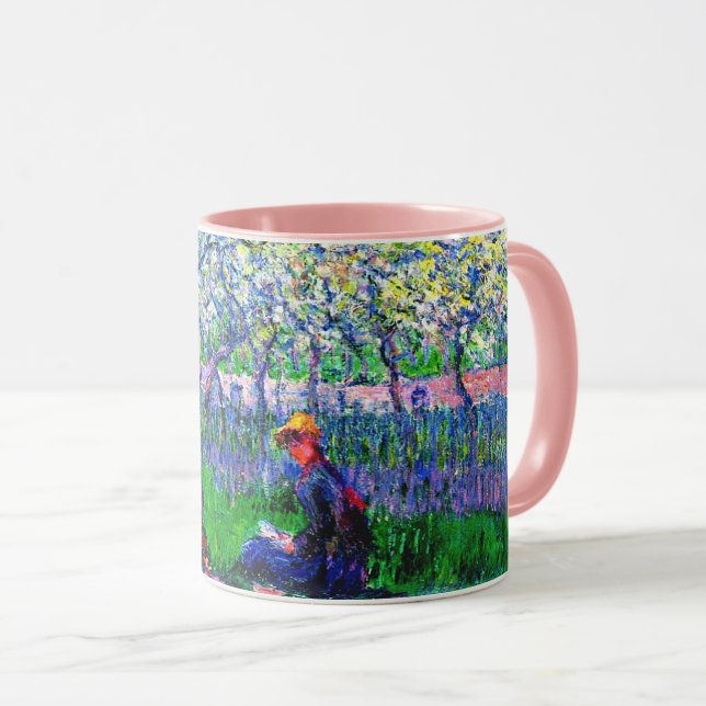 En fruktträdgård om våren av Monet, Mugg (Framsida höger)
