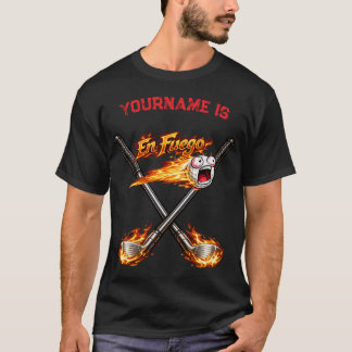 En Fuego Golfboll – Rolig Flammande Golfboll med T Shirt