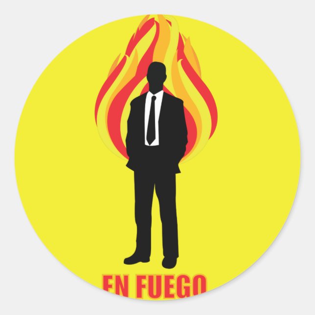 En Fuego Stickers Runt Klistermärke (Framsida)