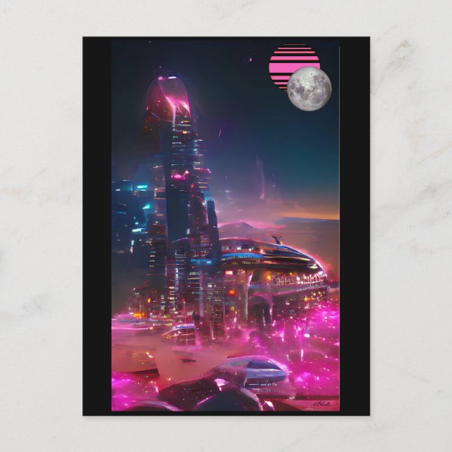 En futurism av ångvågsruiner vykort (Framsida)