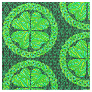 En fyrklöver grönt för lycklig Celtic Shamrock Tyg