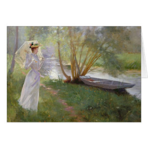 En gå vid floden, 1890 hälsningskort
