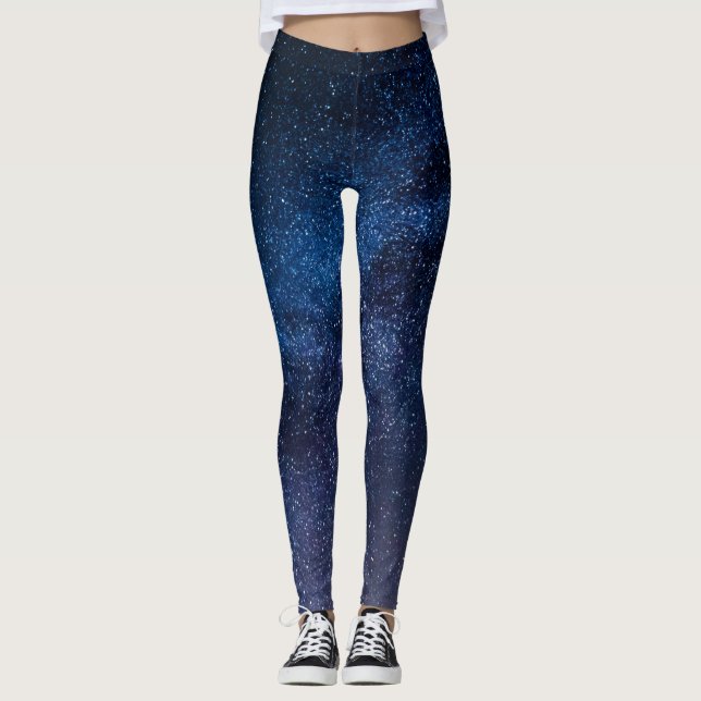 En galaxi av stjärnor i nattledet leggings (Framsida)