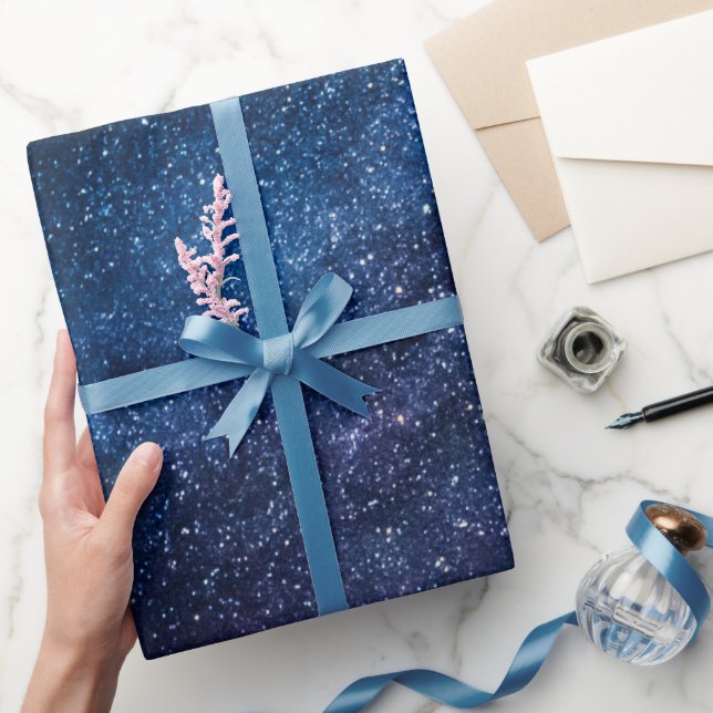 En galaxi av stjärnor i nattledet presentpapper (Gifting)