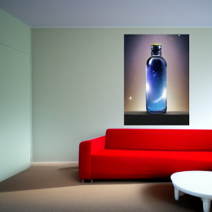 En galaxi i flaska AI Art Poster