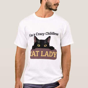 En galen barnlös kattdam Kamala Harris 2024 ordf T Shirt