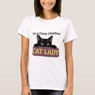 En galen barnlös kattdam Kamala Harris 2024 presid T Shirt