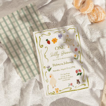 En galen gås Gingham Cottagecore Första födelsedag