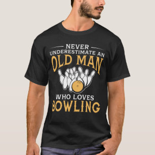 En gamal man som älskar bowling t shirt