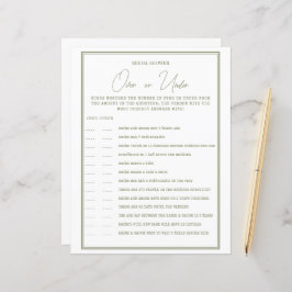 En GAME lakan av papper för en möhippa.