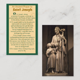 En gammal bön till St Joseph Prayer-kort Visitkort