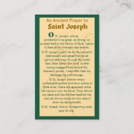 En gammal bön till St Joseph Prayer-kort Visitkort