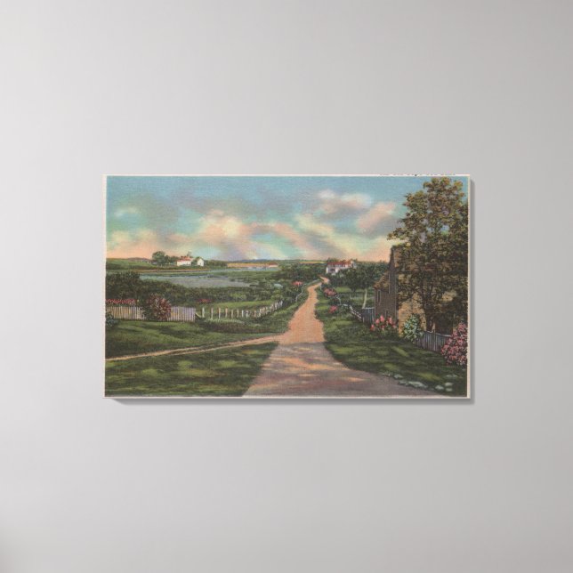 En gammal Cape Cod Lane-vy Canvastryck (Framsida)