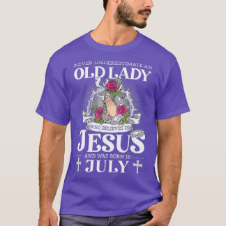 En gammal Dam som Tro i Jesus och föddes T Shirt