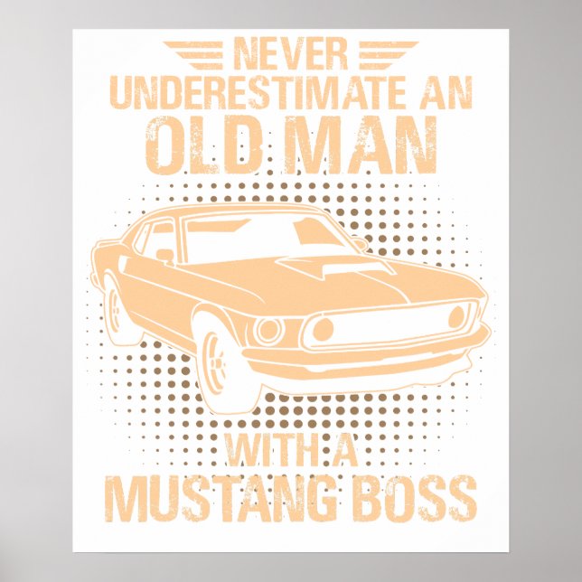 En gammal Ford Mustang 1969 Boss Poster (Framsidan)