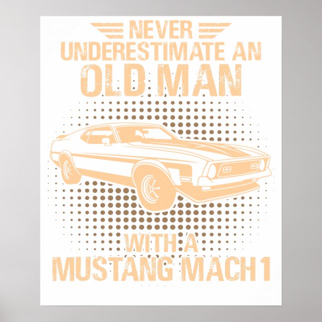 En gammal Ford Mustang 1971 till 1973 Mach 1 Poster (Framsidan)