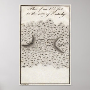 En gammal Fort-plan i delstaten Kentucky Poster