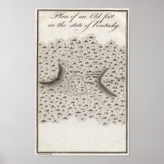 En gammal Fort-plan i delstaten Kentucky Poster (Framsidan)