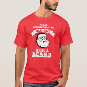 En gammal grabb med ett skägg - rolig jul t shirt