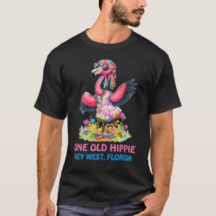 En gammal hippie groovy tie-dye flamingo Key West T Shirt