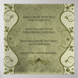 EN GAMMAL IRISK BRÖLLLOPSSEGN Distressed Damask Poster
