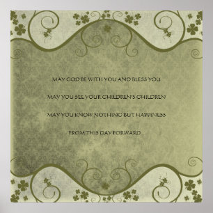 EN GAMMAL IRISK BRÖLLopssegen Distressed Damask Poster